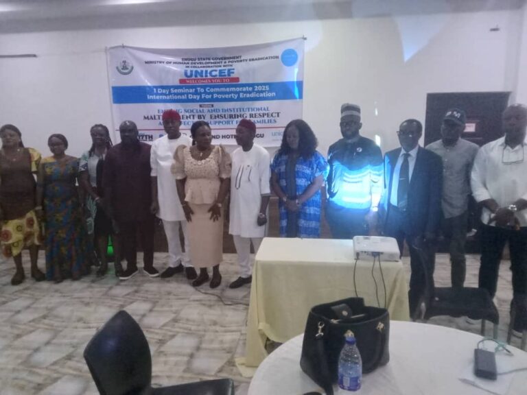 UNICEF, ENUGU GOVERNMENT CHART PATH TOWARD ENDING POVERTY IN ALL DIMENSIONS.