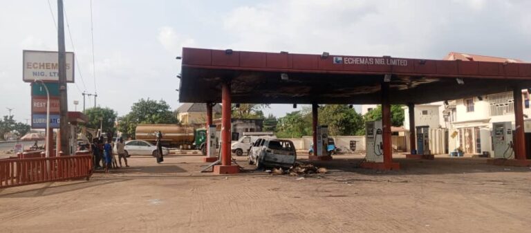 EBONYI FILLING STATION TOUCHED BY CUTLASS-WIELDING ARSONIST