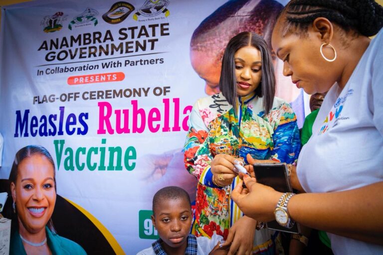 SOLUDO’S WIFE FLAGS OFF MEASLES–RUBELLA VACCINATION CAMPAIGN IN ANAMBRA