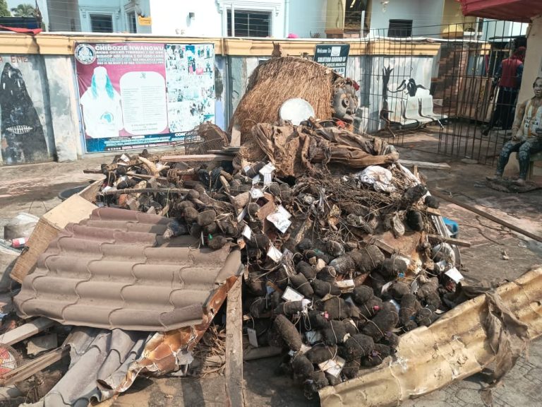ANAMBRA GOVT DEMOLISHES SHRINE OF CONVICTED NATIVE DOCTOR IN OBA
