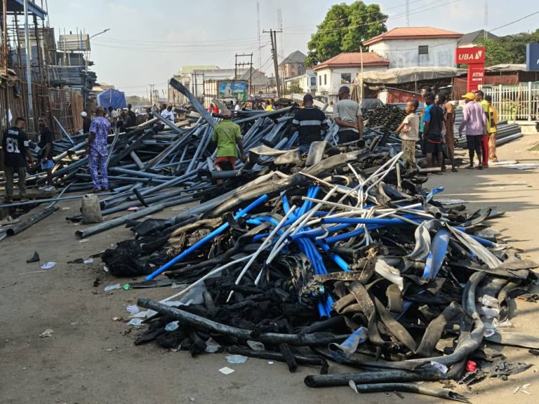 POLICE INVESTIGATE CAUSE OF FIRE AT ONITSHA PLUMBING MARKET