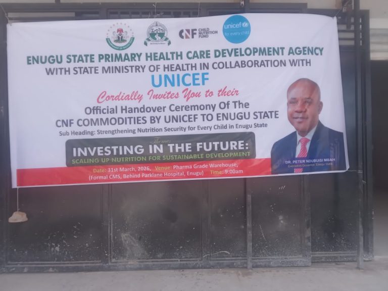 UNICEF COMMENDS ENUGU’S COMMITMENT AS STATE RECEIVES LIFE-SAVING CHILD NUTRITION SUPPLIES