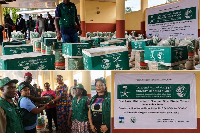 NEMA BEGINS DISTRIBUTION OF 4,000 SAUDI-DONATED FOOD BASKETS TO DISASTER VICTIMS IN ANAMBRA